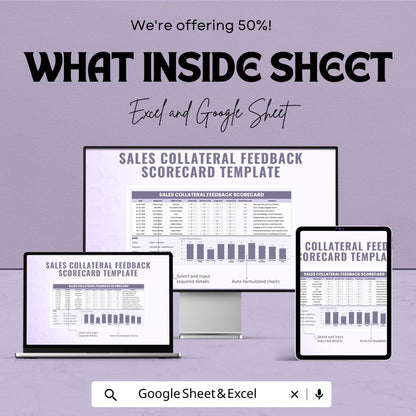 Sales Collateral Feedback Scorecard Template | Marketing Collateral Review Sheet | Sales Material Assessment | Feedback and Scoring Template