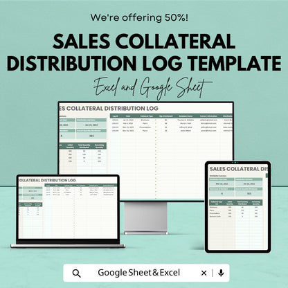 Sales Collateral Distribution Log Template | Marketing Asset Tracker | Excel & Google Sheets Template