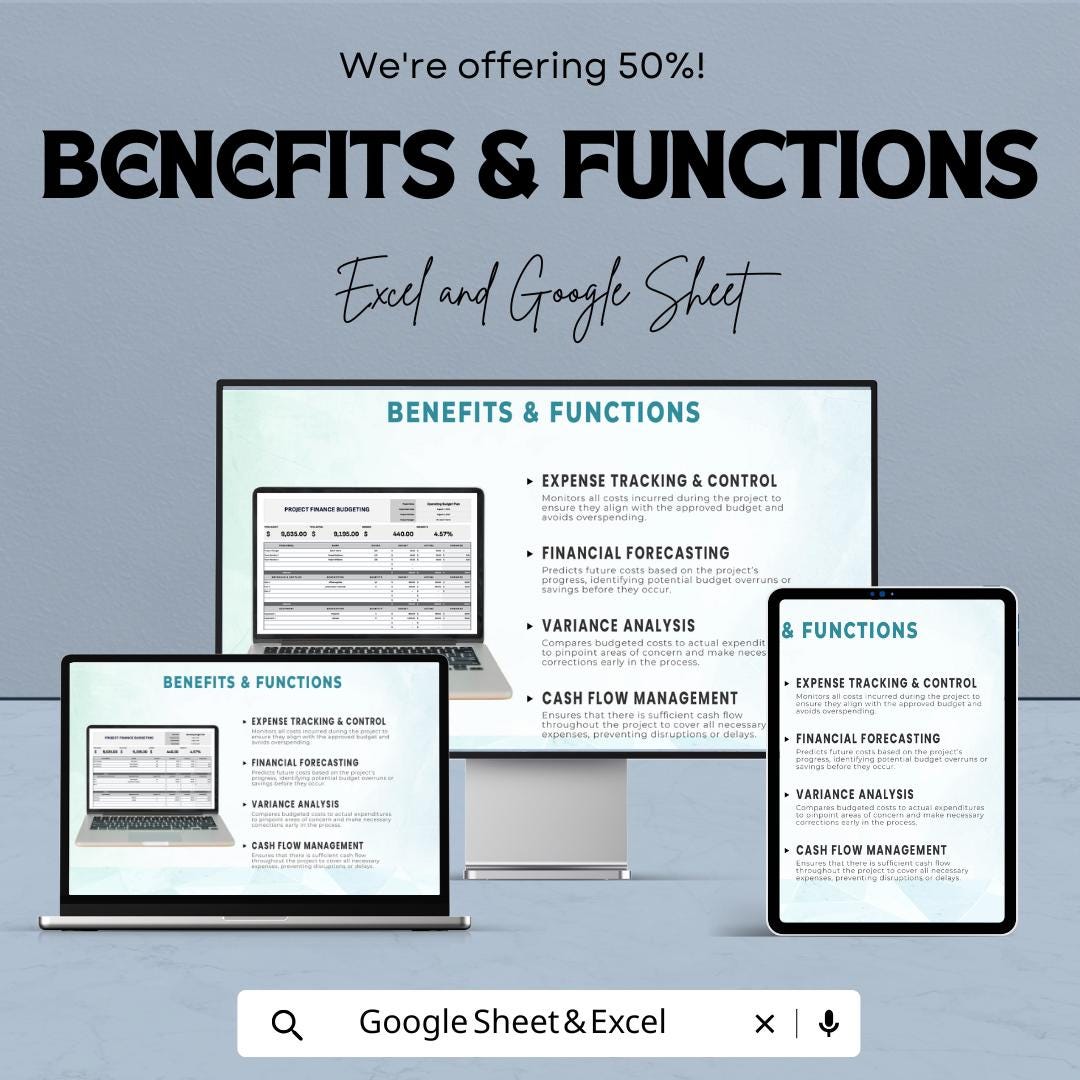 Project Finance Budgeting Template | Project Cost Budget Planner | Financial Planning Template | Capex & Opex Budget Tool
