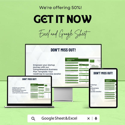 Business Plan Startup Template for Entrepreneurs | Startup Plan | Financial Projections, SWOT, Cash Flow, and Marketing Strategy