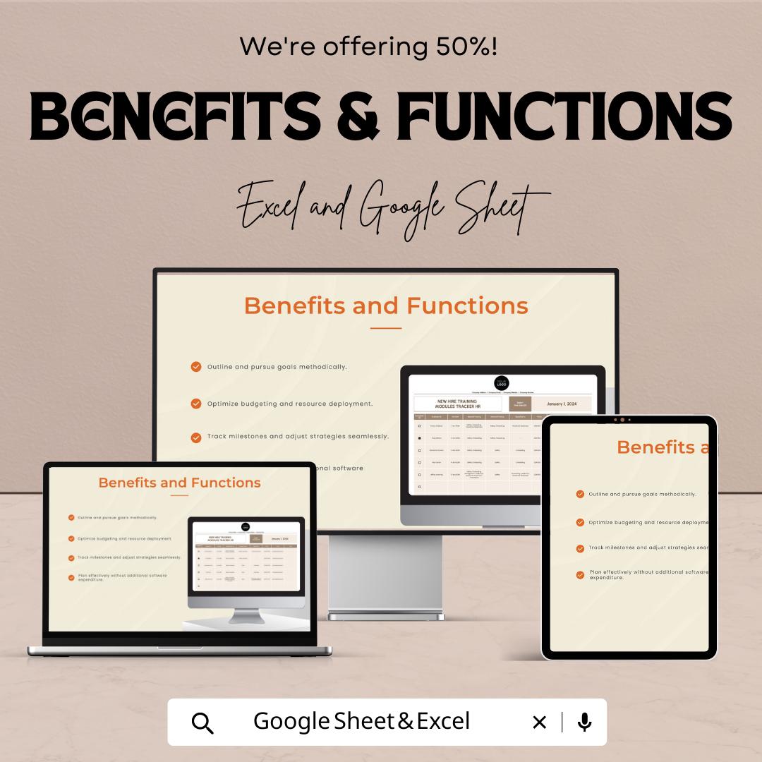 New Hire Training Modules Tracker HR Template | Employee Onboarding Checklist | Training Log Spreadsheet | Excel & Google Sheets