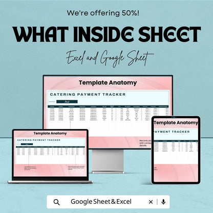 Catering Payment Tracker | Excel & Google Sheets Template | Catering Invoice Log | Event Payment Tracker | Catering Business Tool
