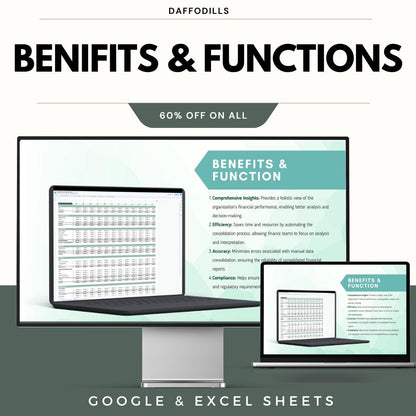 Consolidated Financial Reporting Template, Financial Statement Spreadsheet, Business Finance Report, Google Sheets Excel