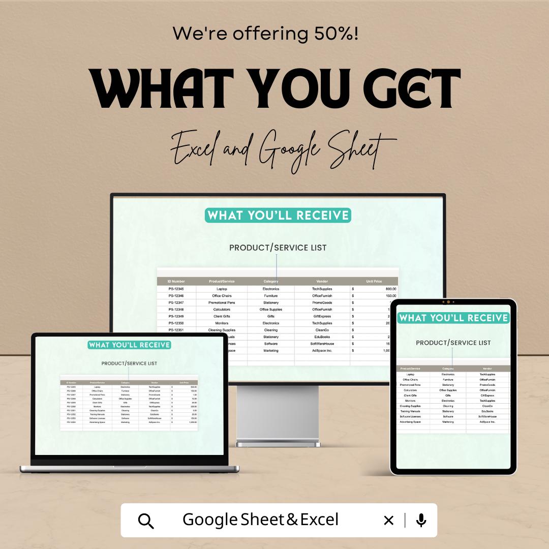 Administration Purchase Requisition Log Template, Purchase Request Tracker, Procurement Log Spreadsheet, Excel & Google Sheets