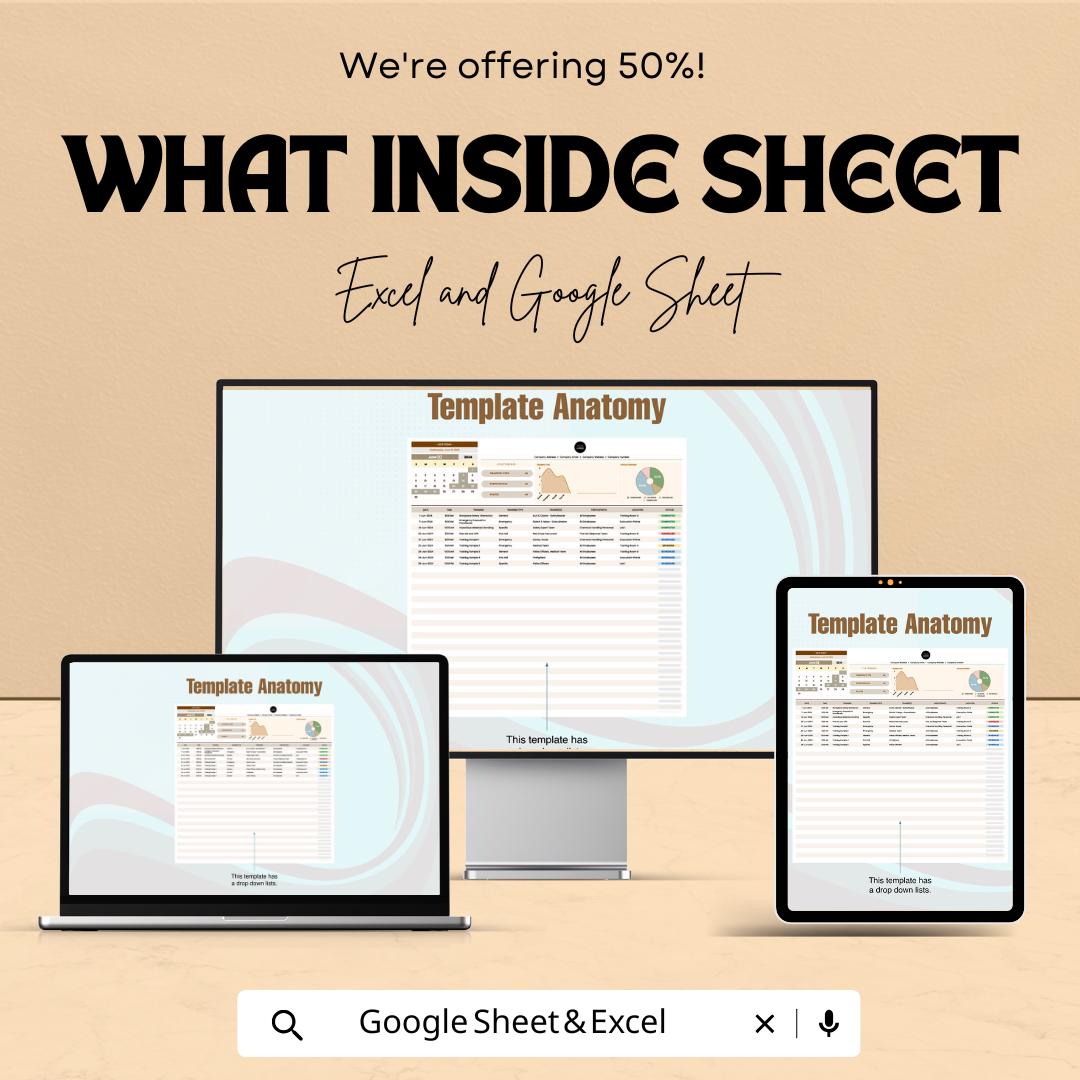 Health & Safety Training Schedule Planner Sheet - Excel and Google Sheets Template - Efficient Training Organization and Attendance Tracker