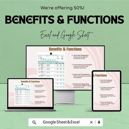Health & Safety Training Budget Management Sheet | Excel and Google Sheet Template for Compliance and Budgeting | Track Training Expenses