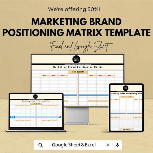 Marketing Brand Positioning Matrix Template | Brand Strategy Template | Competitive Analysis Matrix