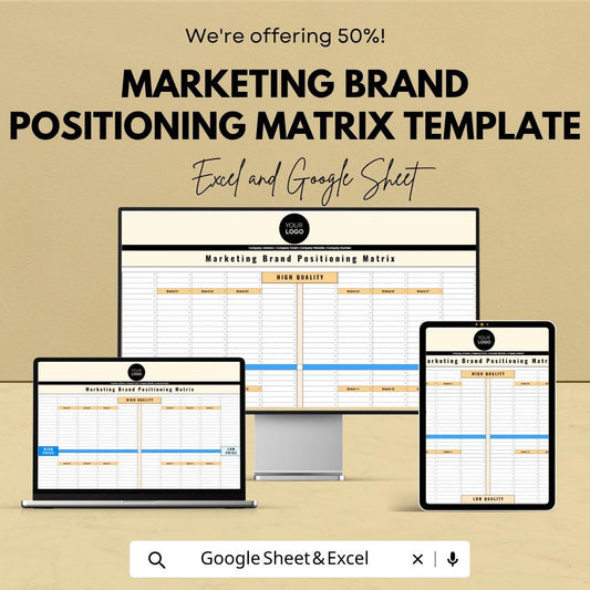 Marketing Brand Positioning Matrix Template | Brand Strategy Template | Competitive Analysis Matrix