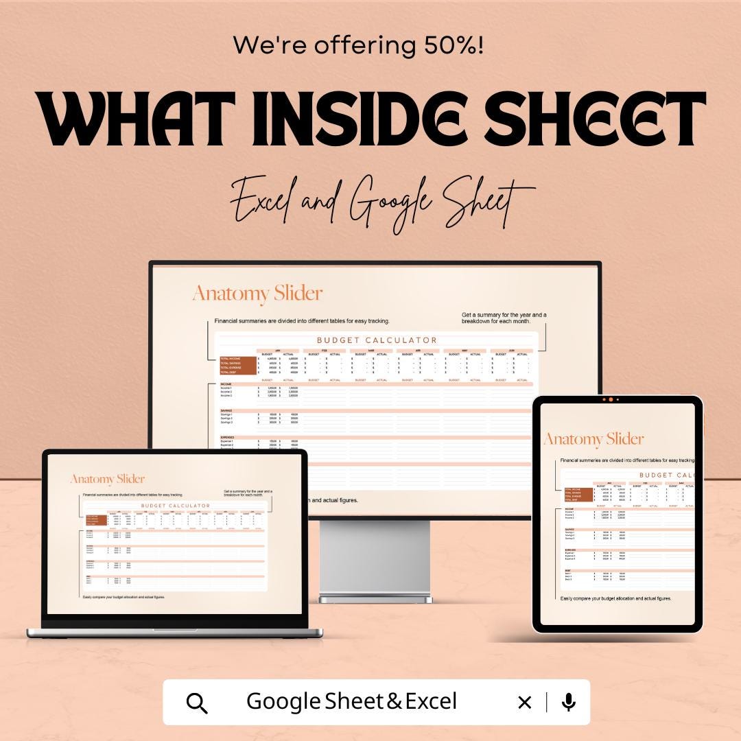 Budget Calculator Sheet for Personal and Family Finances | Excel & Google Sheets Template