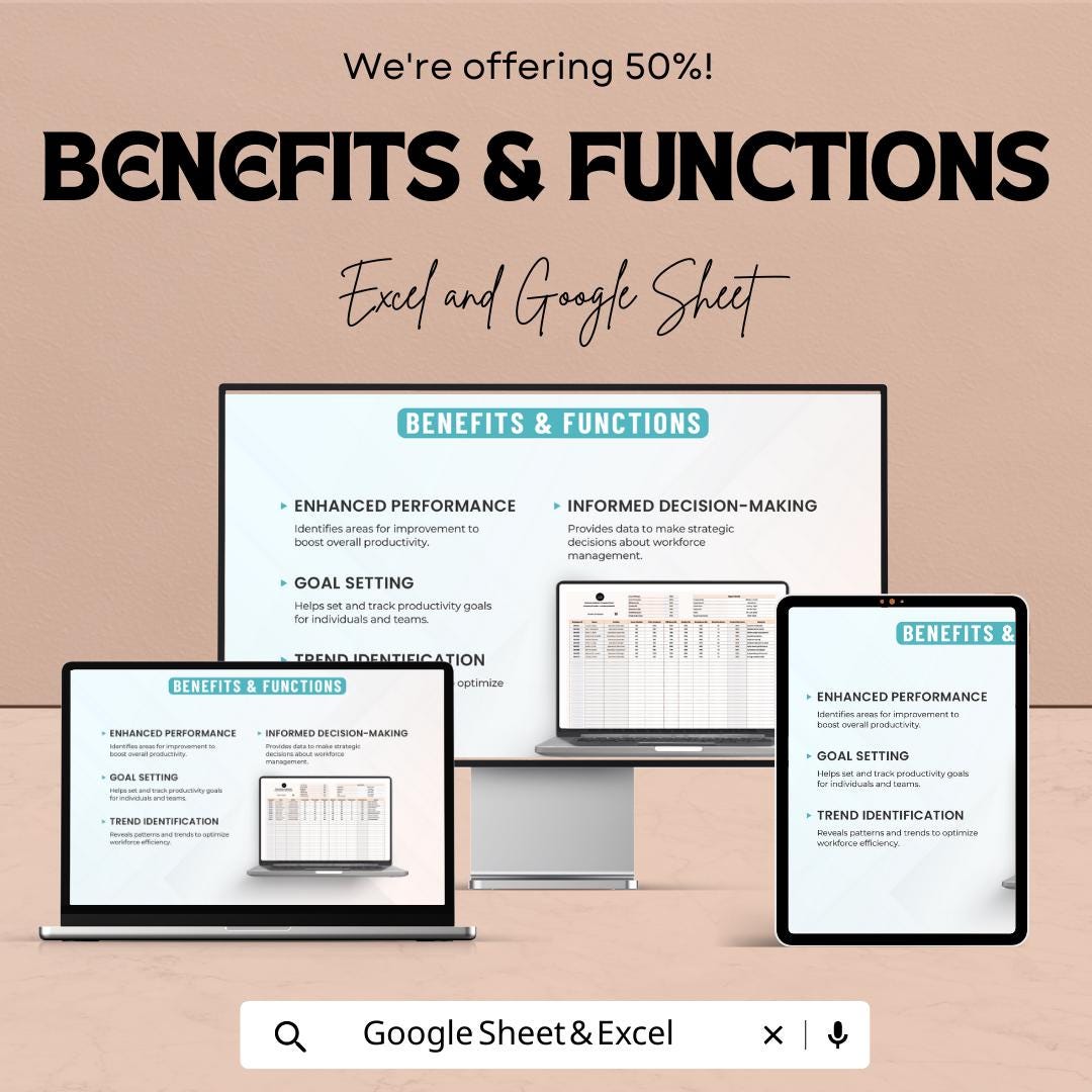 Operations Workforce Productivity Report Template | Team Performance Dashboard | Excel & Google Sheets Template