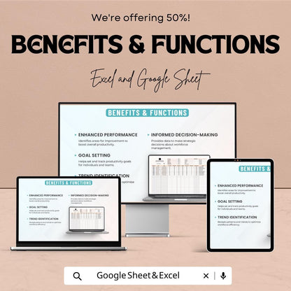 Operations Workforce Productivity Report Template | Team Performance Dashboard | Excel & Google Sheets Template
