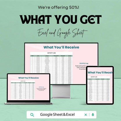Weekly Worksheet for Excel and Google Sheets | Weekly Activity Planner | Task Tracker and Time Management Template