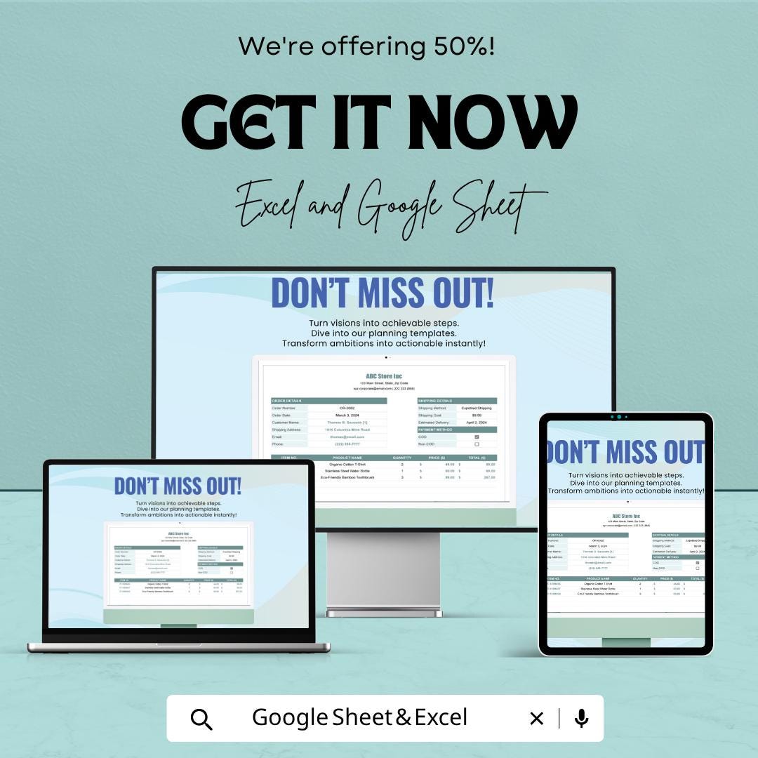 Online Store Packing Slip Template | Packing Slip Spreadsheet | Order Form Template | Shipping Slip | Small Business Tool