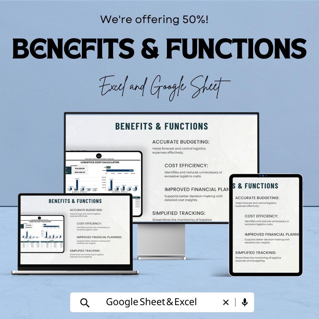 Operations Logistics Cost Calculator Template | Logistics Budget Tool | Excel & Google Sheets
