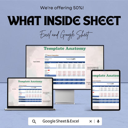 Discounted Cash Flow Template Excel Google Sheets, DCF Valuation Model, Financial Forecast Spreadsheet, Investment Analysis Tool