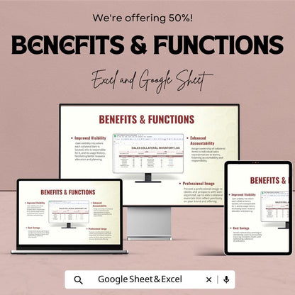 Sales Collateral Inventory Log Template | Marketing Asset Inventory Tracker | Excel & Google Sheets Business Tool