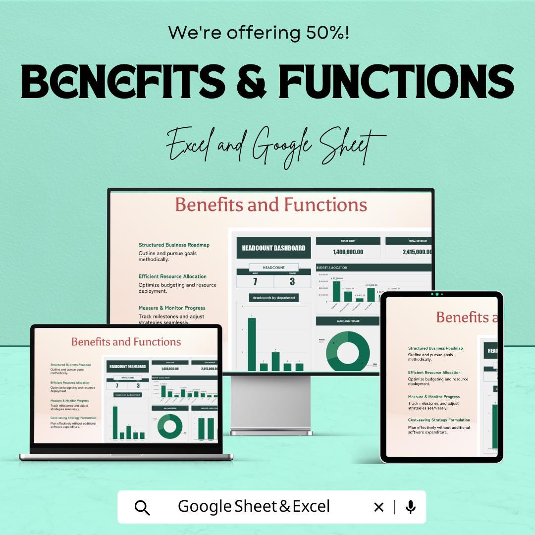 Headcount Dashboard | Employee Management Metrics | Workforce Planning Template | Budget & Resource Allocation | HR Data Insights