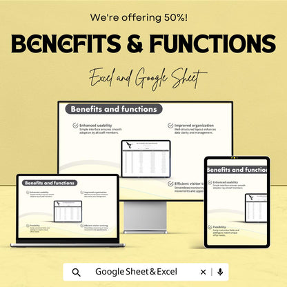 Office Hours Sign-In Sheet Template - Excel and Google Sheet | Employee Attendance Tracker & Office Hours Log