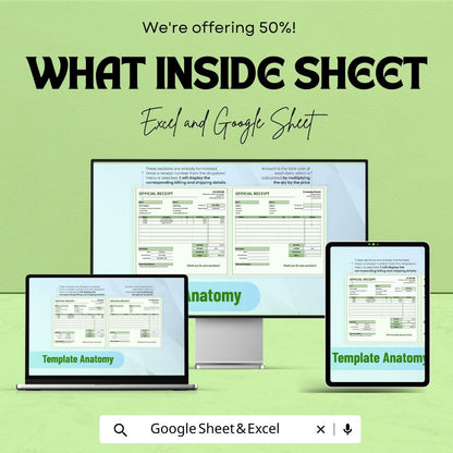 Official Receipt Sheet Template | Payment Tracker | Business Invoice | Downloadable Receipt Format | Customizable Receipt Sheet