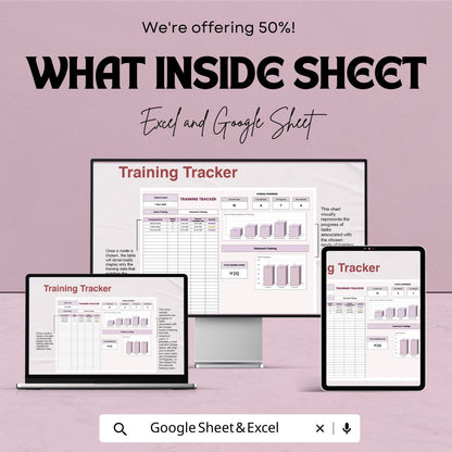 Training Tracker Template Excel & Google Sheets | Employee Training Log | Staff Progress Dashboard | Training Management Spreadsheet
