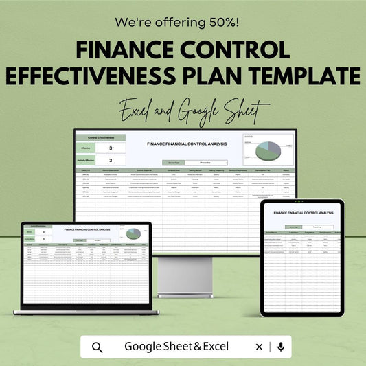Finance Financial Control Analysis Template | Internal Control Assessment Sheet | Risk & Compliance Analysis | Audit Control Tracker
