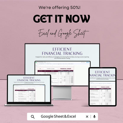 Financial Ledger Sheet | Excel & Google Sheets | Expense Tracker | Accounting Spreadsheet | Business Bookkeeping Template