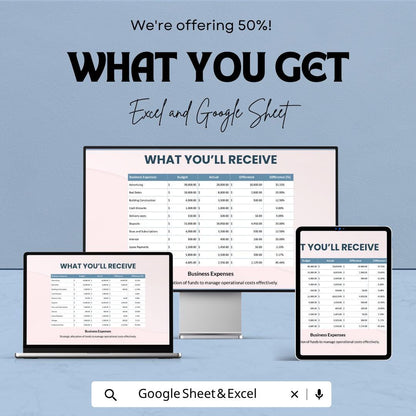 Business Expense Budget Template | Expense Tracker | Budget Spreadsheet | Small Business Finance Planner | Cost Tracker Dashboard