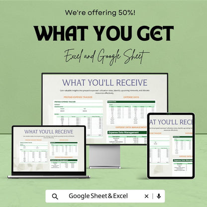 Prepaid Expense Tracker Template | Prepaid Expense Schedule | Expense Tracking Spreadsheet | Excel & Google Sheets Budget Tool