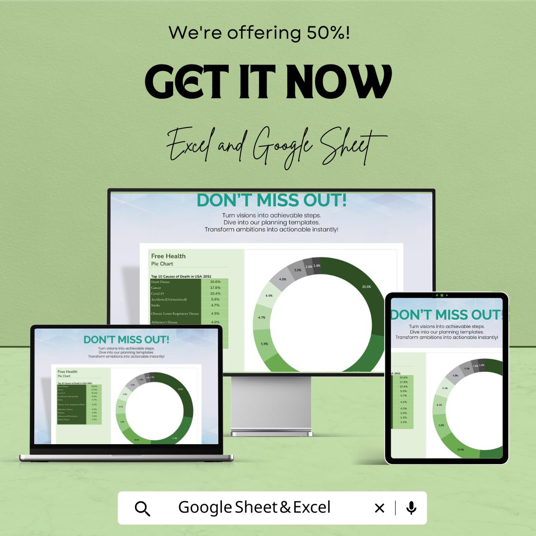Health Pie Chart Template | Medical Data Visualization Dashboard | Health Statistics Tracker | Instant Download