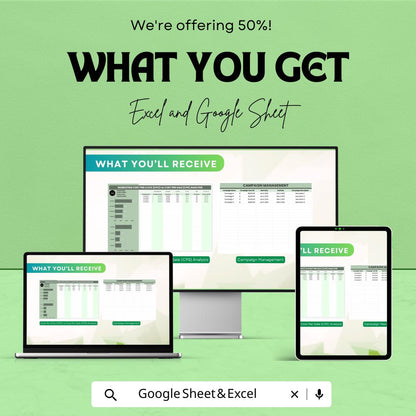 Marketing CPC vs CPS Analysis Template | Excel and Google Sheets | Cost Per Click & Cost Per Sale Tracker | Marketing ROI Spreadsheet