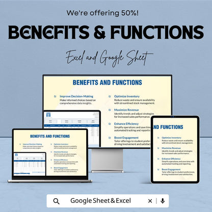 School Shop Revenue Tracker  | Sales and Profit Tracker | Inventory & Expense Tracker | School Store Finance Template