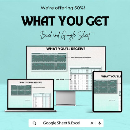 Sales Lead Funnel Visualization Template | Excel & Google Sheets | Sales Pipeline Tracker | Lead Management Dashboard | CRM Funnel Chart