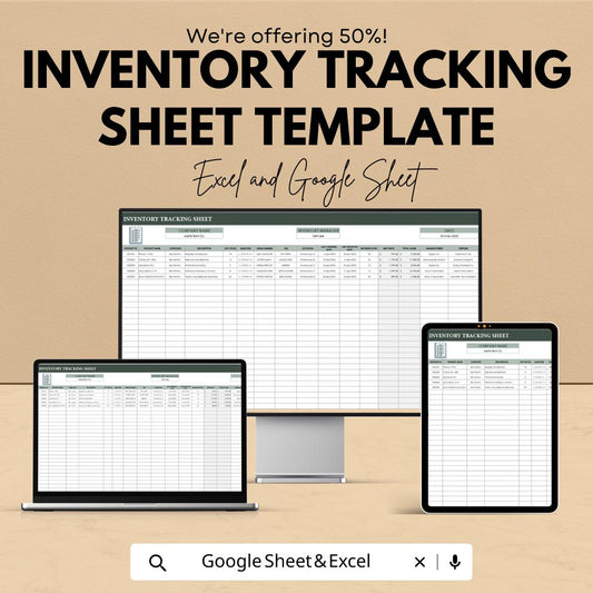 Inventory Tracking Sheet Template Excel, Stock Tracker Spreadsheet, Product Inventory Log, Warehouse Management Sheet