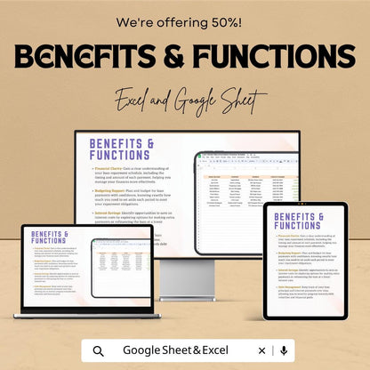 Loan Amortization Schedule Excel | Loan Payment Calculator | Interest Rate Tracker Spreadsheet | Debt Payoff Planner | Google Sheets