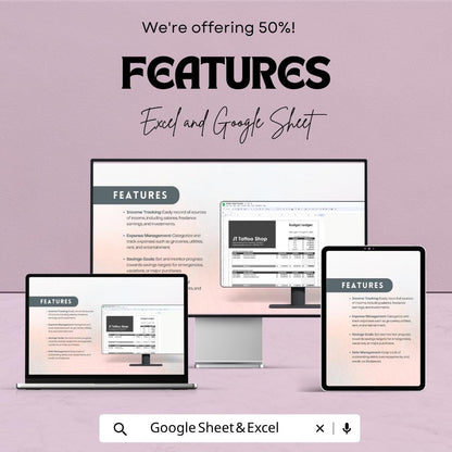 Budget Ledger Template | Budget Planner Spreadsheet | Income Expense Tracker | Personal Finance Template | Google Sheets & Excel |