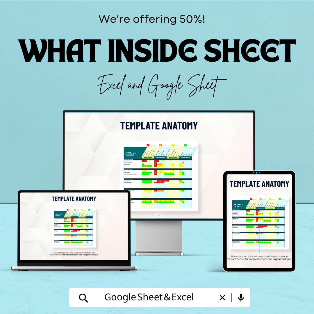 Task RACI Chart Template | RACI Matrix for Project Tasks | Roles and Responsibilities Chart | Excel & Google Sheets