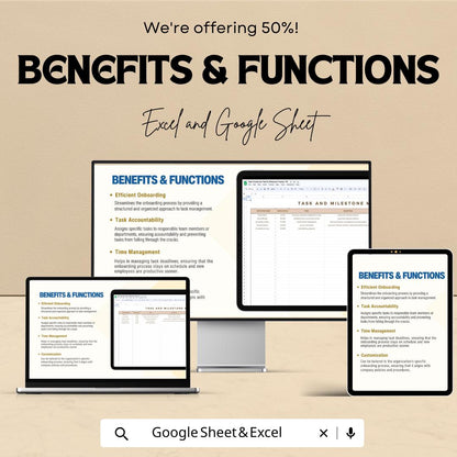 New Employee Task & Milestone Tracker HR Template | Employee Onboarding Checklist | Excel and Google Sheets HR Task Manager