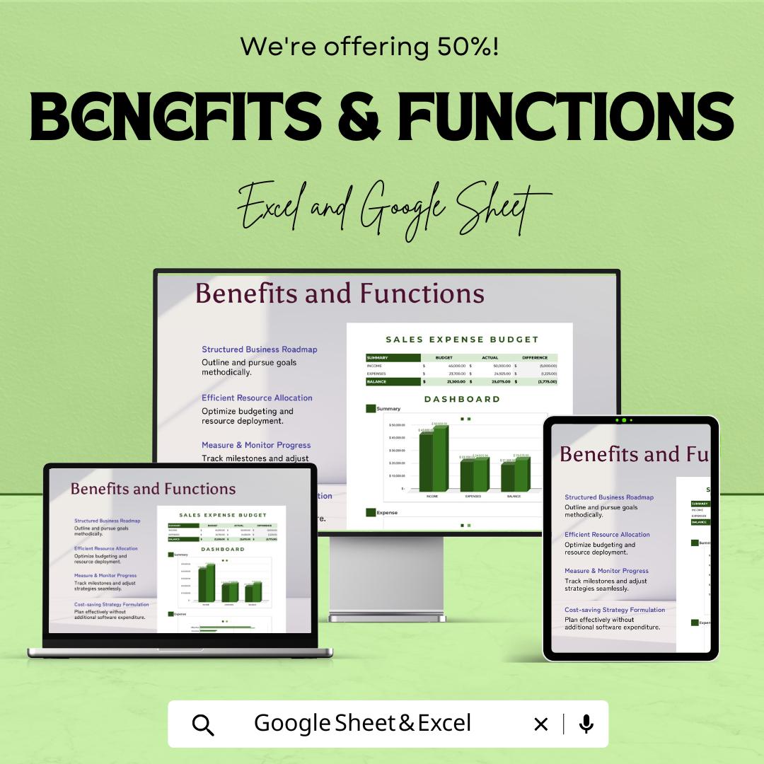 Sales Expense Budget Template Excel & Google Sheets | Sales Cost Tracker | Expense Budget Dashboard | Business Expense Planner