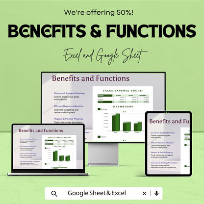 Sales Expense Budget Template Excel & Google Sheets | Sales Cost Tracker | Expense Budget Dashboard | Business Expense Planner