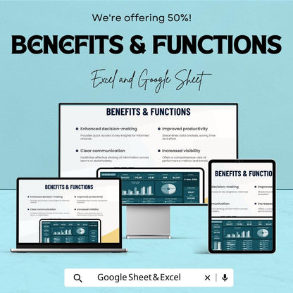 Dashboard Sheet Template | Excel & Google Sheets | Real-Time Data Tracking, Budget Management, Analytics Dashboard