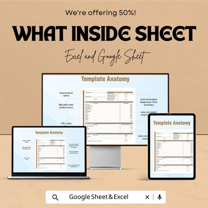 Finance Break-Even Point Analysis Template | Excel & Google Sheets Profit Planning Tool | Fixed Variable Cost Calculator