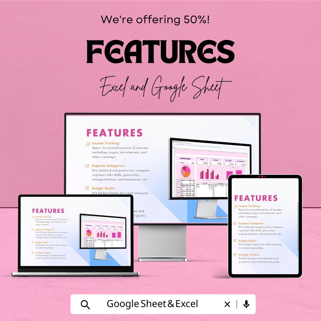 Monthly Budget Planner Sheet | Expense Tracker Template | Excel & Google Sheets | Financial Planning Tracker | Budget Spreadsheet for 2023