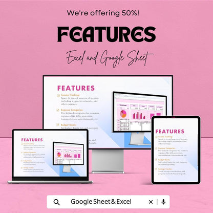 Monthly Budget Planner Sheet | Expense Tracker Template | Excel & Google Sheets | Financial Planning Tracker | Budget Spreadsheet for 2023
