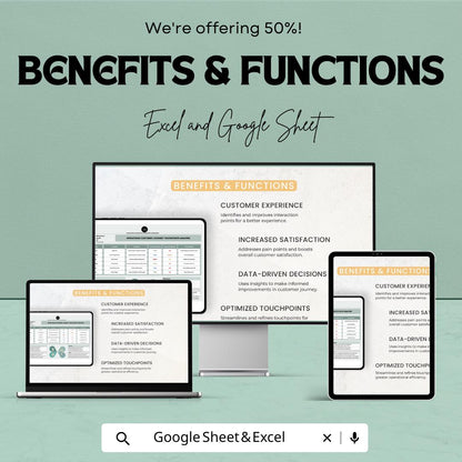 Operations Customer Journey touchpoints Analysis Sheet | Excel and Google Sheets Template | Optimize Customer Experience & analyze