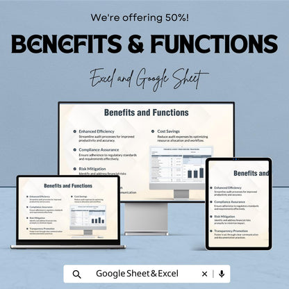 Finance Audit Procedure Tracking Template, Excel & Google Sheets, Financial Audit Checklist, Accounting Audit Log, Compliance Tracker