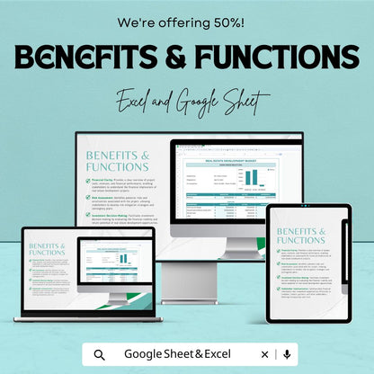 Real Estate Development Budget Template | Excel & Google Sheets | Property Development Budget Planner | Investment Cost Tracker