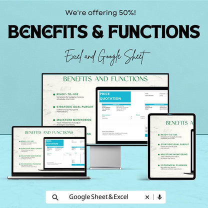 Sample Price Quotation Template | Excel & Google Sheets | Business Quote Sheet | Price Estimate Form | Editable Invoice Format