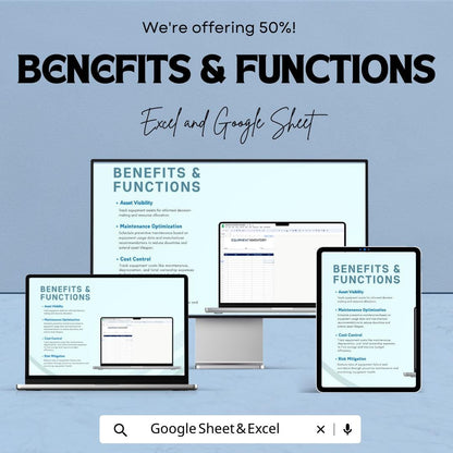 Equipment Inventory Template | Asset Tracking Spreadsheet | Excel & Google Sheets Inventory Log | Small Business Equipment Tracker