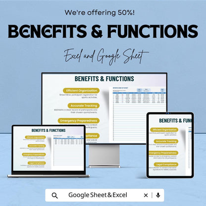 Sports Sign Up Sheet – Excel & Google Sheet Template for Event Registration | Customizable Sports Participant Tracker