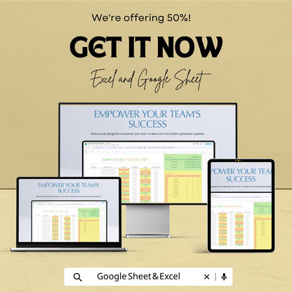Employee To Do List Template | Excel Task Tracker | Team Task Management Spreadsheet | Employee Task List